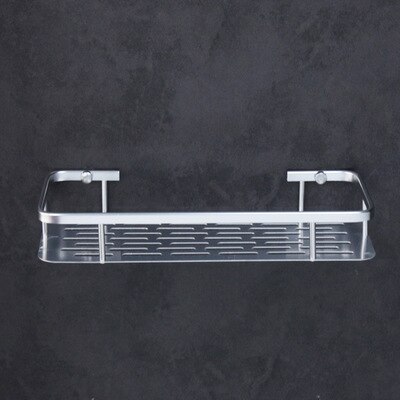 Badrumsvägg fyrkantiga hyllor aluminium korg hylla rack ett två lager dusch caddy köksställ etagere väggmålning banheiro: Enda nivå