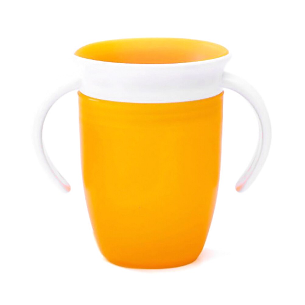 240ml baby læring drikke kop mirakel 360 graders træner kopper no-spill træner vand kop med to håndtag til spædbarn baby: Orange