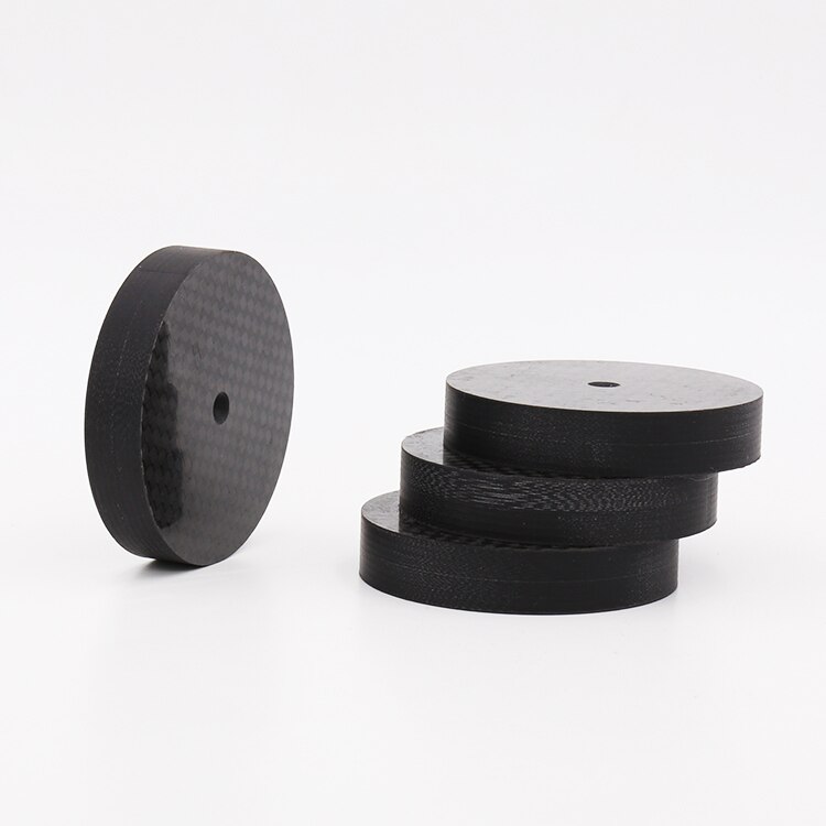 4 Uds X Negro fibra de carbono plato giratorio altavoz aislamiento 50X10mm Base de Punta Zapata pies para amplificador Hifi, CD, reproductor de DVD