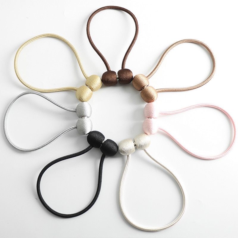 1Pc Magnetic Curtain Tieback Holder Hook Buckle Clip Curtain Tieback Polyester Decorative Home Accessorie Lanyard
