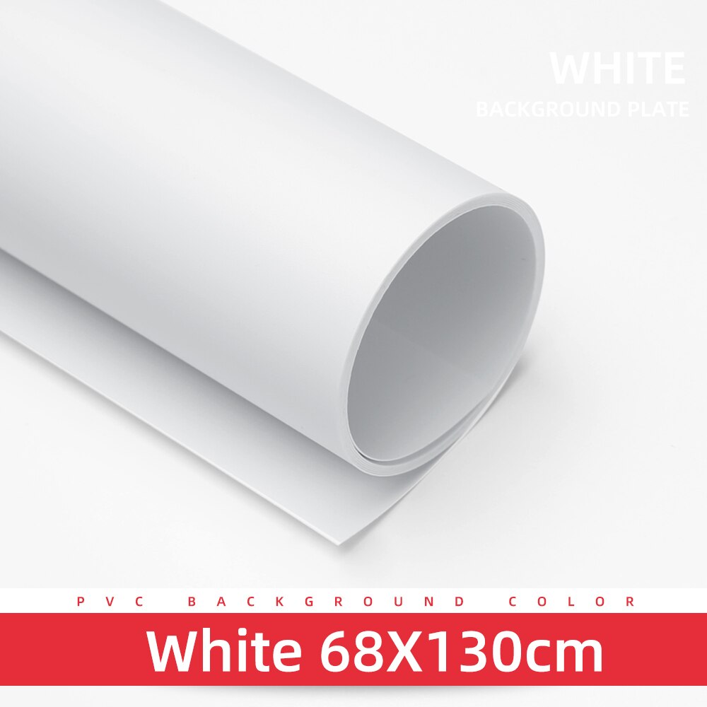 Valkoinen musta harmaa vihreä 68 x 130cm 27*51 tuuman valokuvaus taustapaperi matta pvc vinyyli saumaton tausta saumaton vedenpitävä: 68 x 130cm valkoista