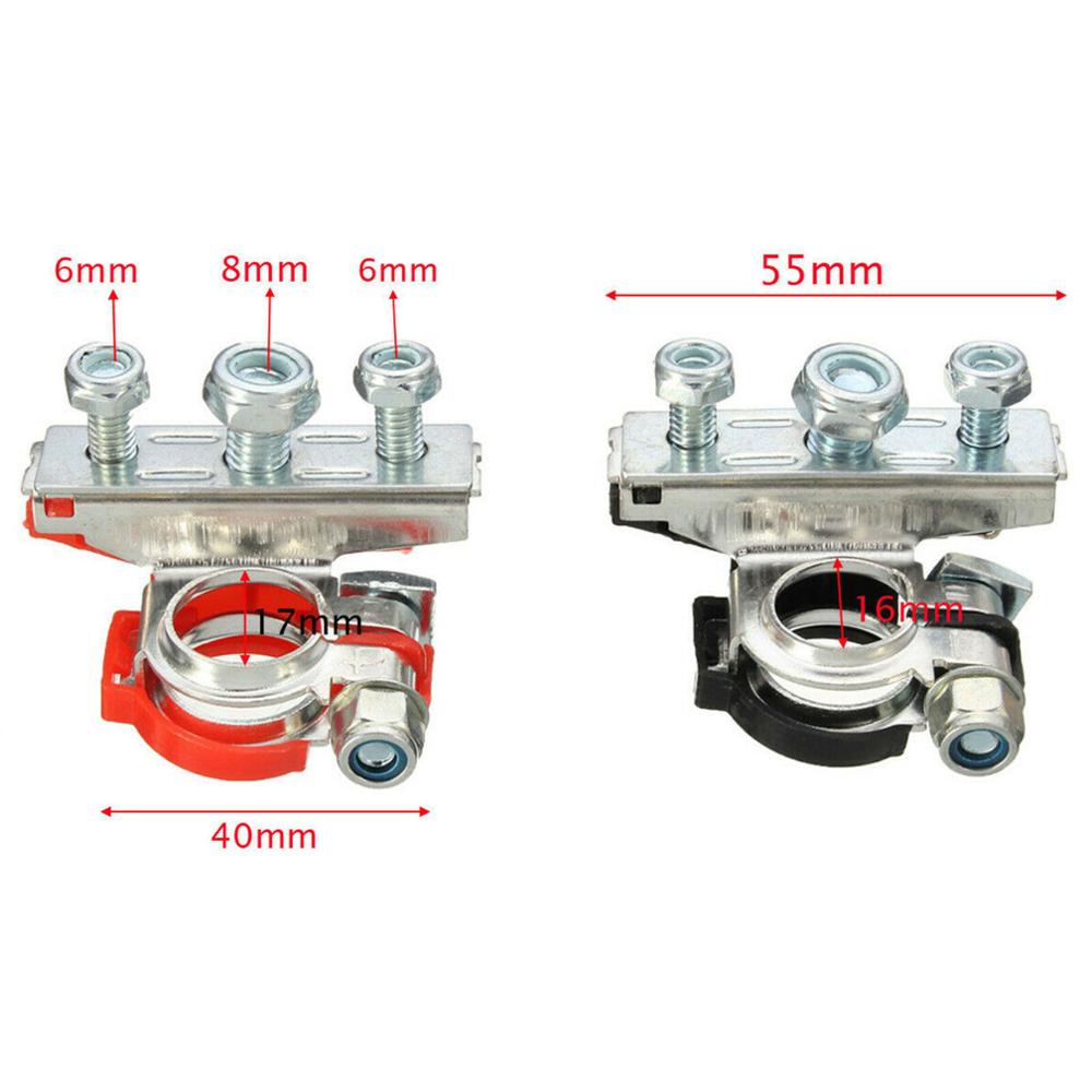 2 stuks auto-accu-aansluitingen, bovenste pool positief negatief, zware universele accu-kolomconnector