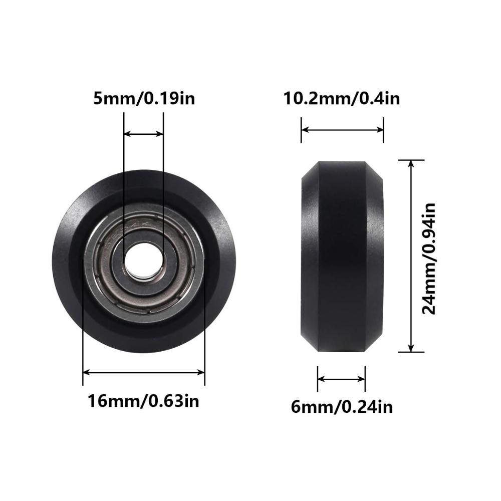 POM V Slot Wheel Big Plastic Pulley Wheel with Bearing Idler Pulley Gear Perlin Wheel for Creality Ender 3, CR-7, CR-8, CR-10