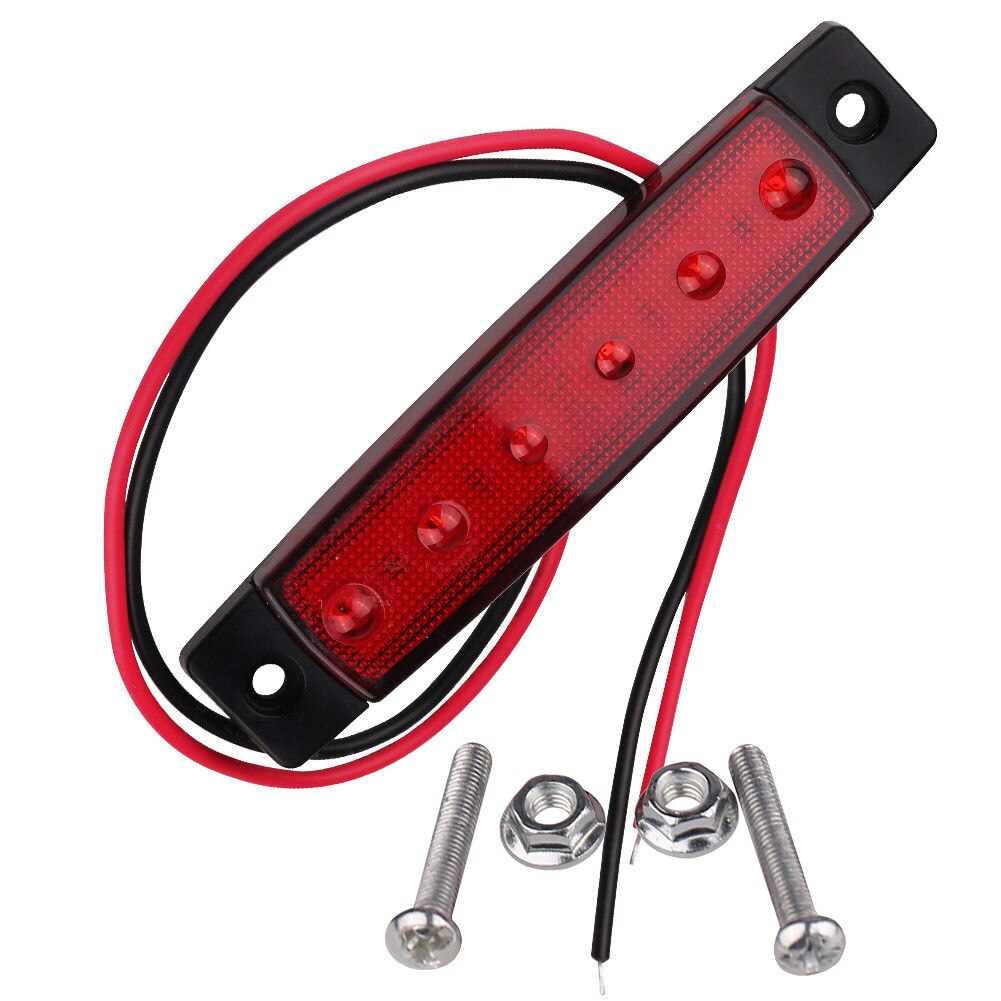 10 stk 24v 6 led bil lastbil trailer trailer side markør blinklys lys klaring lys signal lamper advarsel bagside lys rød rød