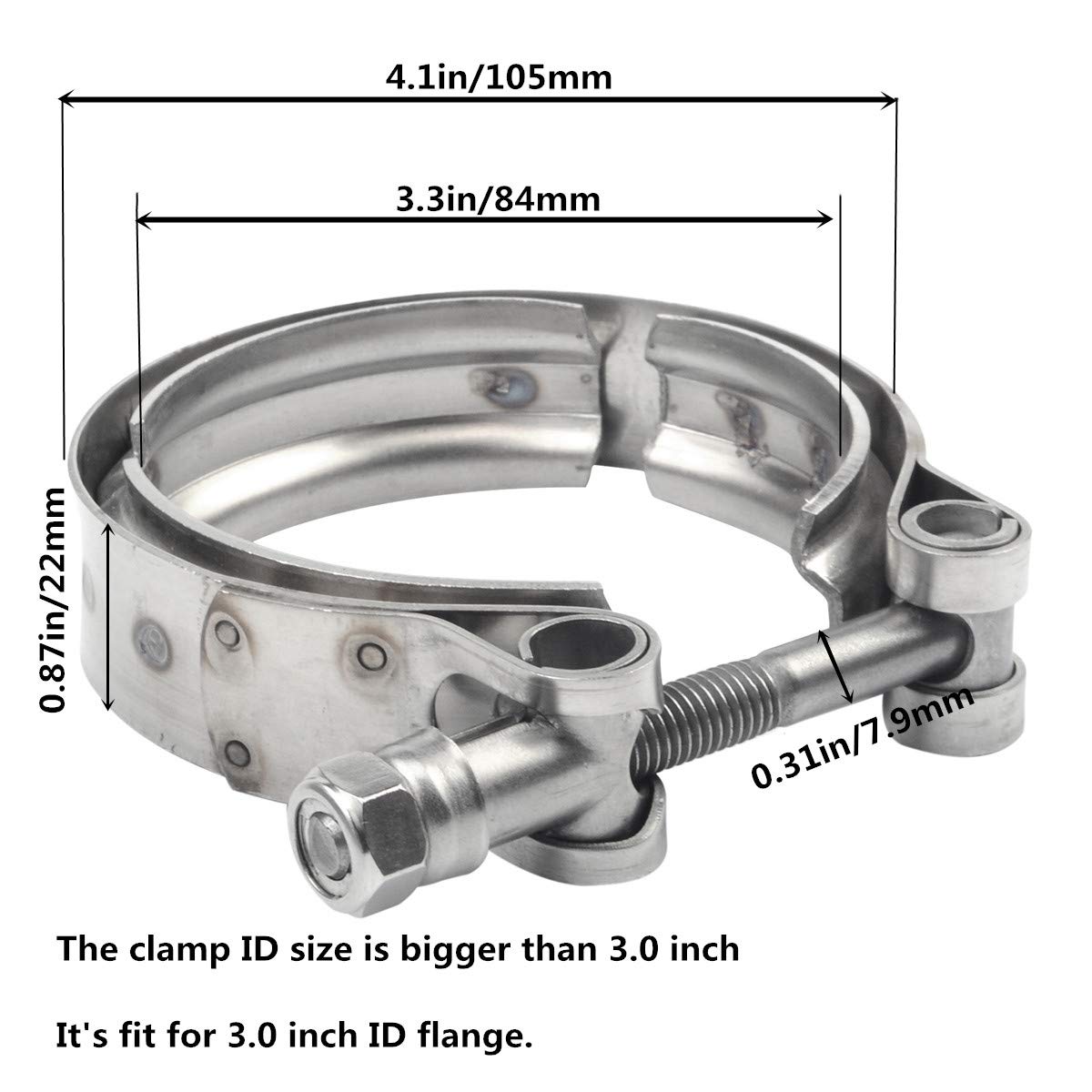 3.0” Stainless Exhaust V Band Clamp Male Female Flange V-Band Flange Kit For Turbo Downpipes Exhaust Connection