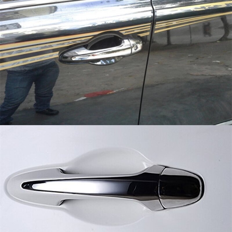 8 sztuk chrom zewnątrz drzwi osłona klamki wykończenia dla Toyota RAV4 RAV 4 2013 2014 2015 2016 2017 2018 akcesoria samochodowe robić stylizacji naklejki