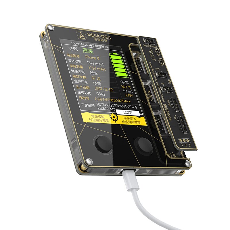 Le plus récent testeur de batterie iPhone pour iPhone XR XS XS MAX X 8 8P 7 7P 6S 6 5 vérificateur de batterie un Cycle clair de clé