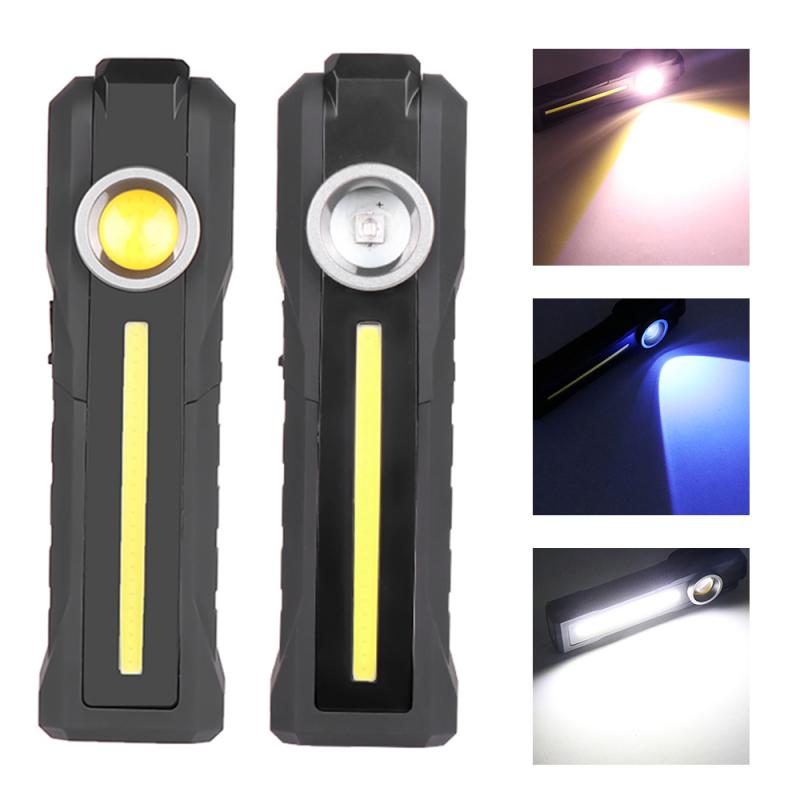 Portable LED Work Light Auto Repair Maintenance Light Magnet Charging Emergency Light COB USB Charging Standable Flashlight