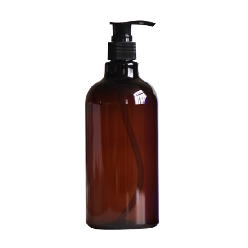 Brun sæbeflaske til badeværelse bruser shampoo balsam flaske nordisk håndpresse væskebeholder 500ml/16.9oz: F