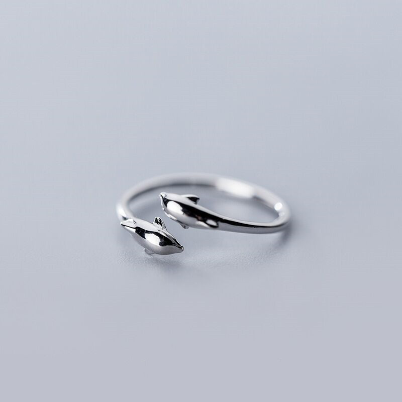 Hiphop Vintage Dolfijn Vis Ringen Voor Vrouwen Engagement Meisjes Party Vinger Ring Sieraden Bijoux Accessoires