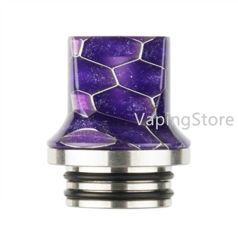 Delrin SS 810 Flat Drip Connector Tip Polished Adaptor Odan Tank/Odan Mini Tank/Skrr S/NRG Tank/Hellvape Destiny RTA Mouthpiece: Cobra Purple