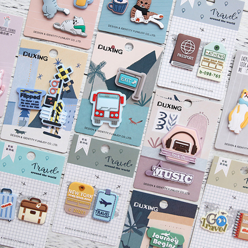 Computer stickers 3D bubble stickers soft plastic decorative painting stickers Refrigerator notebook stickers