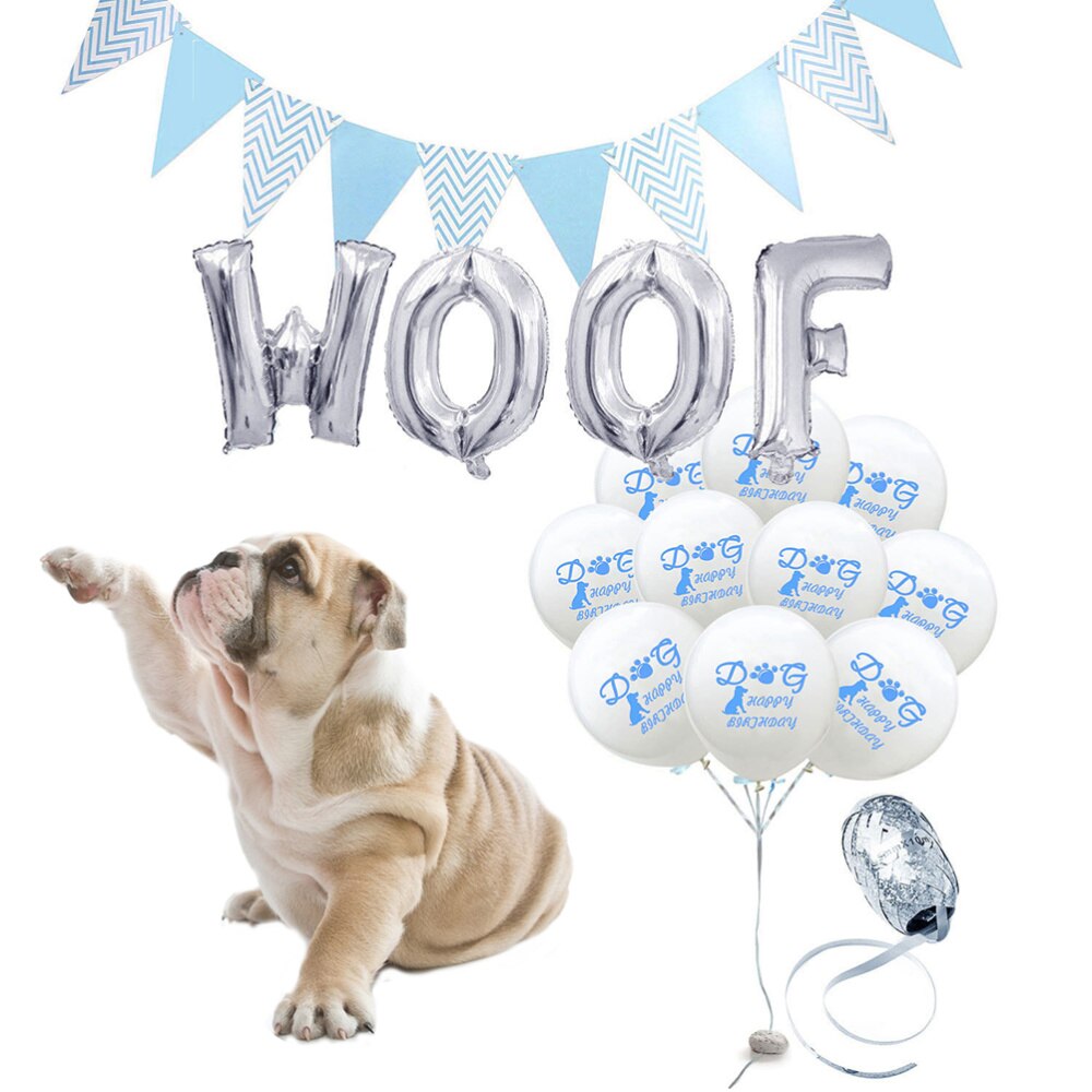 16 Inch Woof Letters Pet Party Ballon En Pailletten Ballon Decoratie Latex Ballonnen Feestartikelen Voor Baby Shower Verjaardag Par