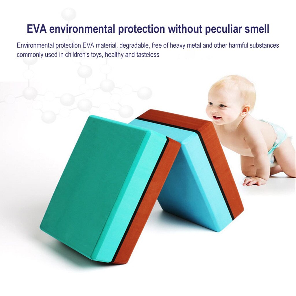 2pc Gym Blocks Foam Brick Training Exercise Fitness Set Tool Yoga Bolster Pillow Cushion Stretching Body Shaping Health Training