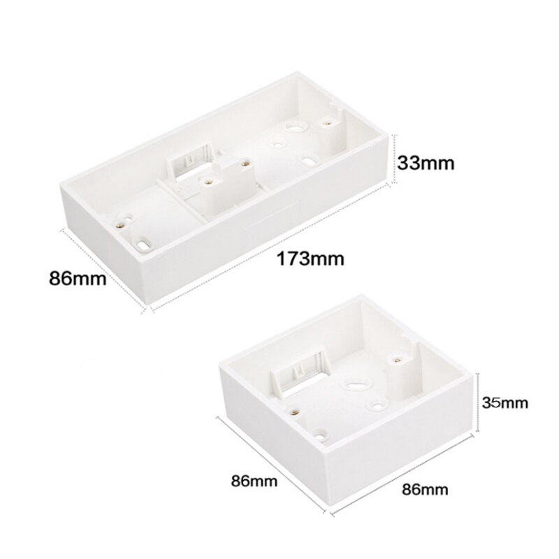 Boîtier de montage mural pour interrupteurs et prises externes, 86mm x 86mm x 45mm, blanc