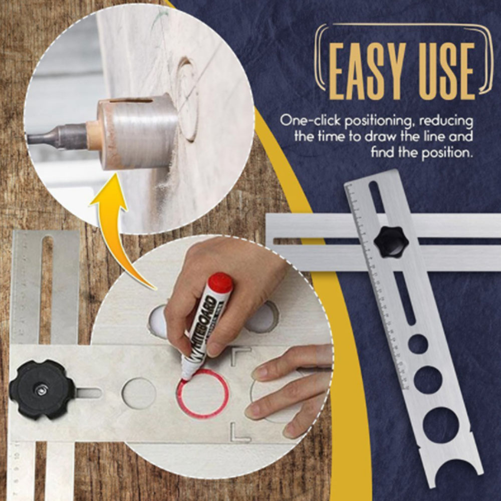 Portable Stainless Steel Hole Locator for Tiles Wood Plastics Drill Opening Convenient Tool Universal Punching Tool