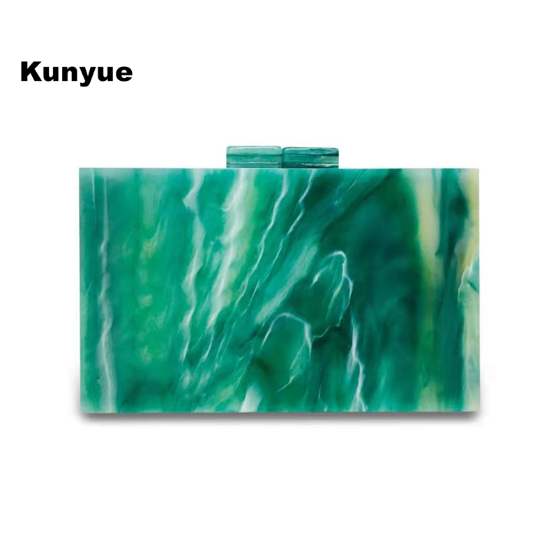 Sac à main en acrylique vert émerala, nouvelle de styliste, pochette, mignon, tendance, fête, bal, chaîne, sac de soirée, sacs à bandoulière