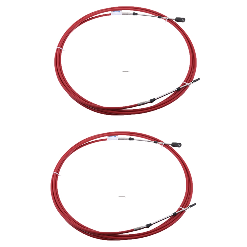 2Pcs 12Ft Gashendel Kabel Rvs Draden Voor Boot Buitenboordmotor-Rood