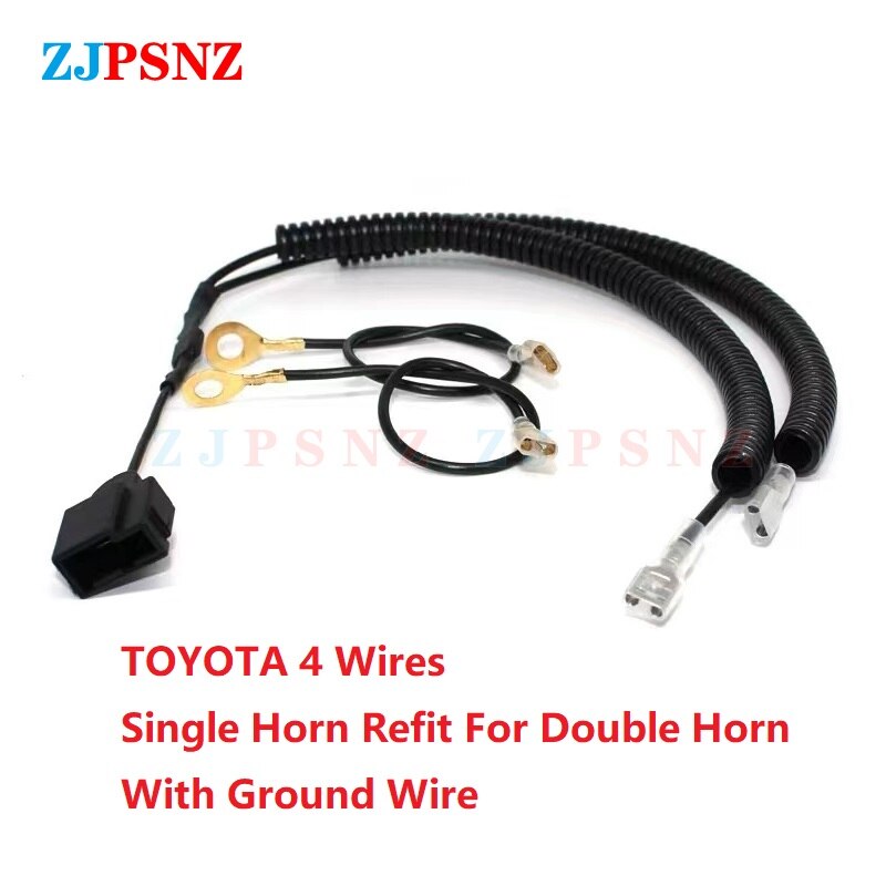 Auto hornplugg 4 trådar korrugerat rör dedikerad snigelhornsuttag konverteringsplugg bilhögtalare enkel horn refit dubbel horn: Toyota adapter