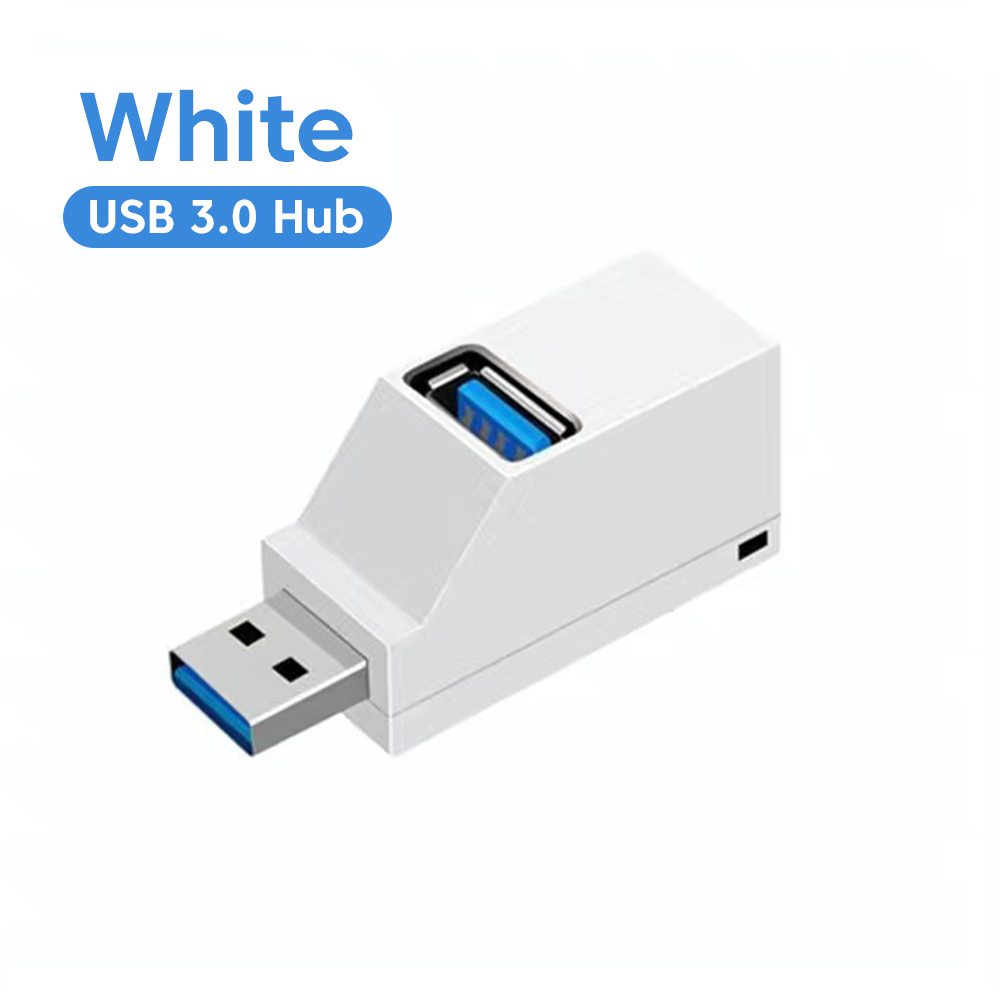 USB 3.0 HUB Adapter Extender Mini USB Splitter 3 in 1 USB Type C Hub Hoge Snelheid USB 2.0 Adapter voor PC Laptop U Disk Kaartlezer: WHITE