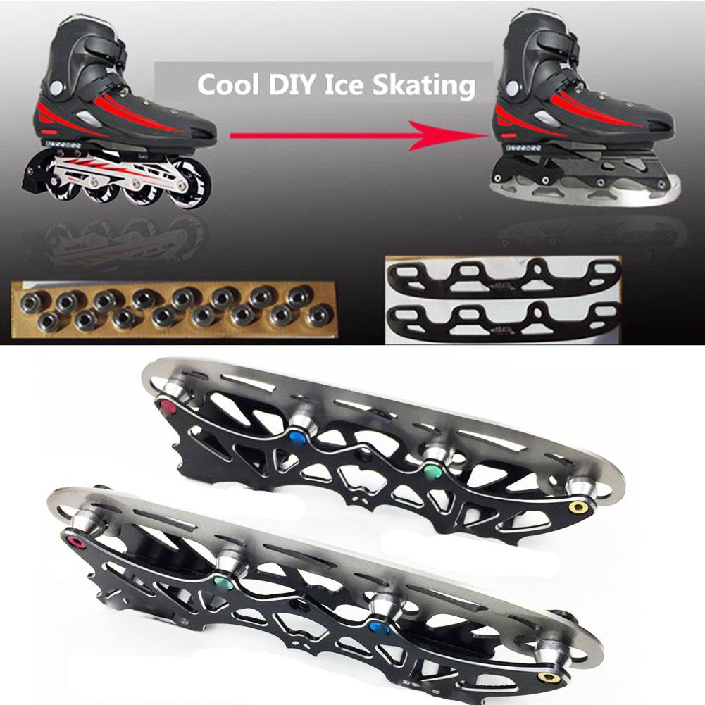 1 Pair Roller Skates Ice Blade Stainless Steel Ice Replaceable Ice Skates Full Set Skating Accessories Roller Skates Blade