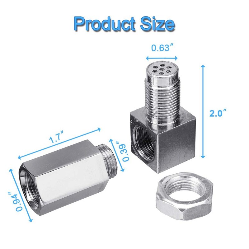 90 Degree CEL Check Engine Light Bungs Oxygen O2 Sensor Socket Real Mini Catalytic Converter 201 Stainless