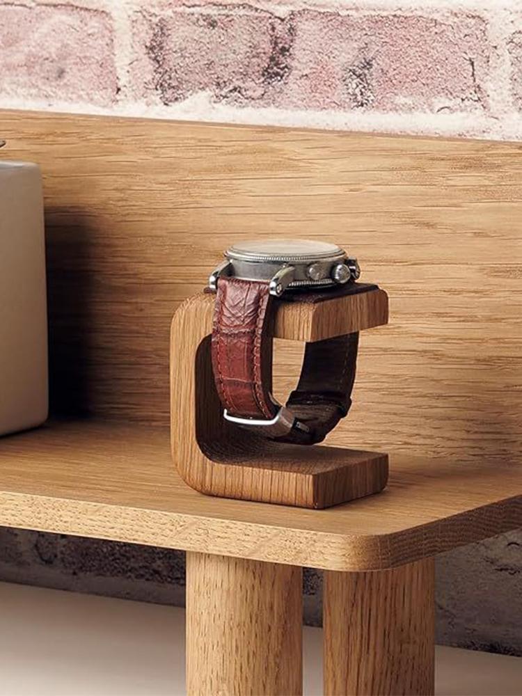 Puinen kelloteline korujen järjestäjä rannekorujen sormuskorvakorujen kellojen näyttö massiivipuusta kelloteline