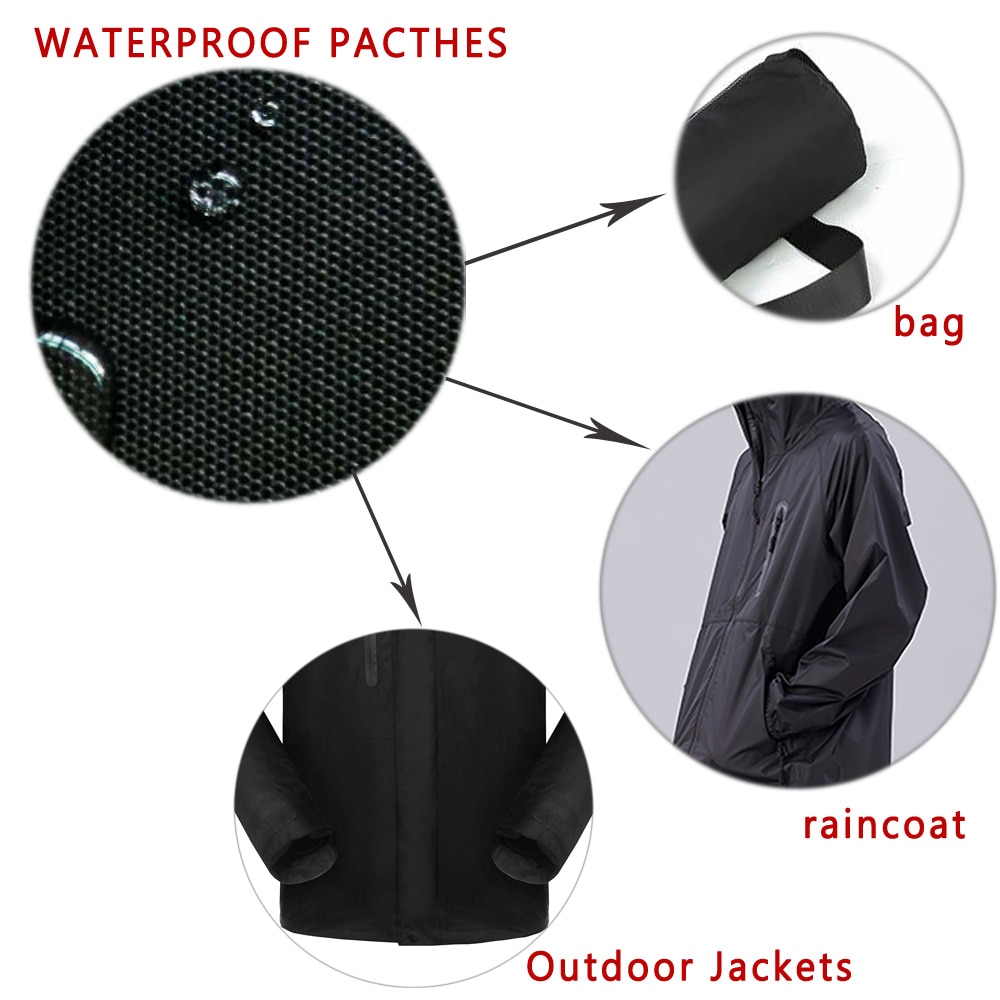Parches negros impermeables de 4 uds, adhesivo de nailon autoadhesivo, parches para chaquetas, ropa, impermeable, paraguas, apliques, accesorios de costura