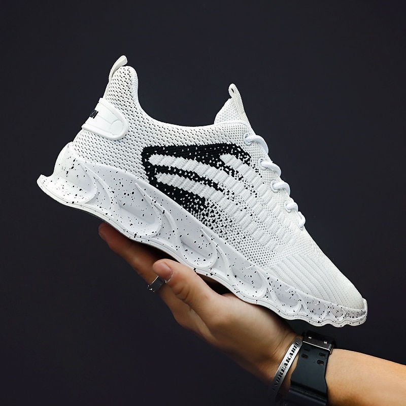 Sportssko mærke sko brede åndbare sneakers mænd sko letvægts sort mand walking fodtøj mænds fritidssko