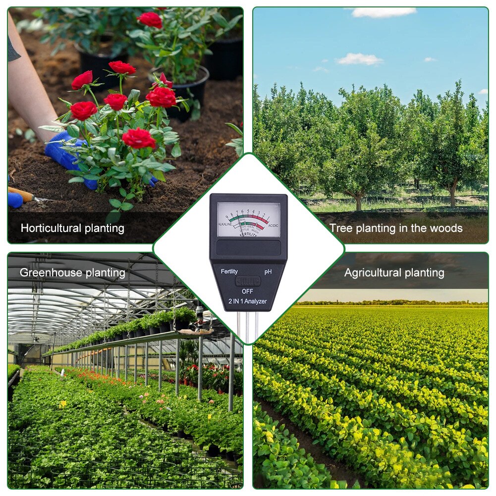Soil PH Tester Fertility Analyzer with Probe Meter Battery Free Monitor Plantation Flowers Courtyard Measure Tools Accessories
