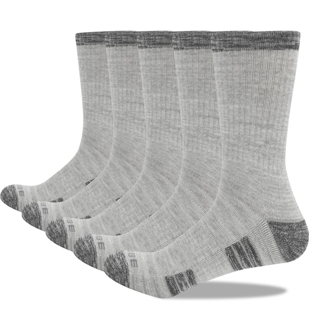 YUEDGE Men's 5 Pairs Cushion Cotton Sports Comfort Breathable Athletic Casual BusinessRunning Hiking Sports Crew Dress Socks: 1807LGY / Men 7-10.5 US Size