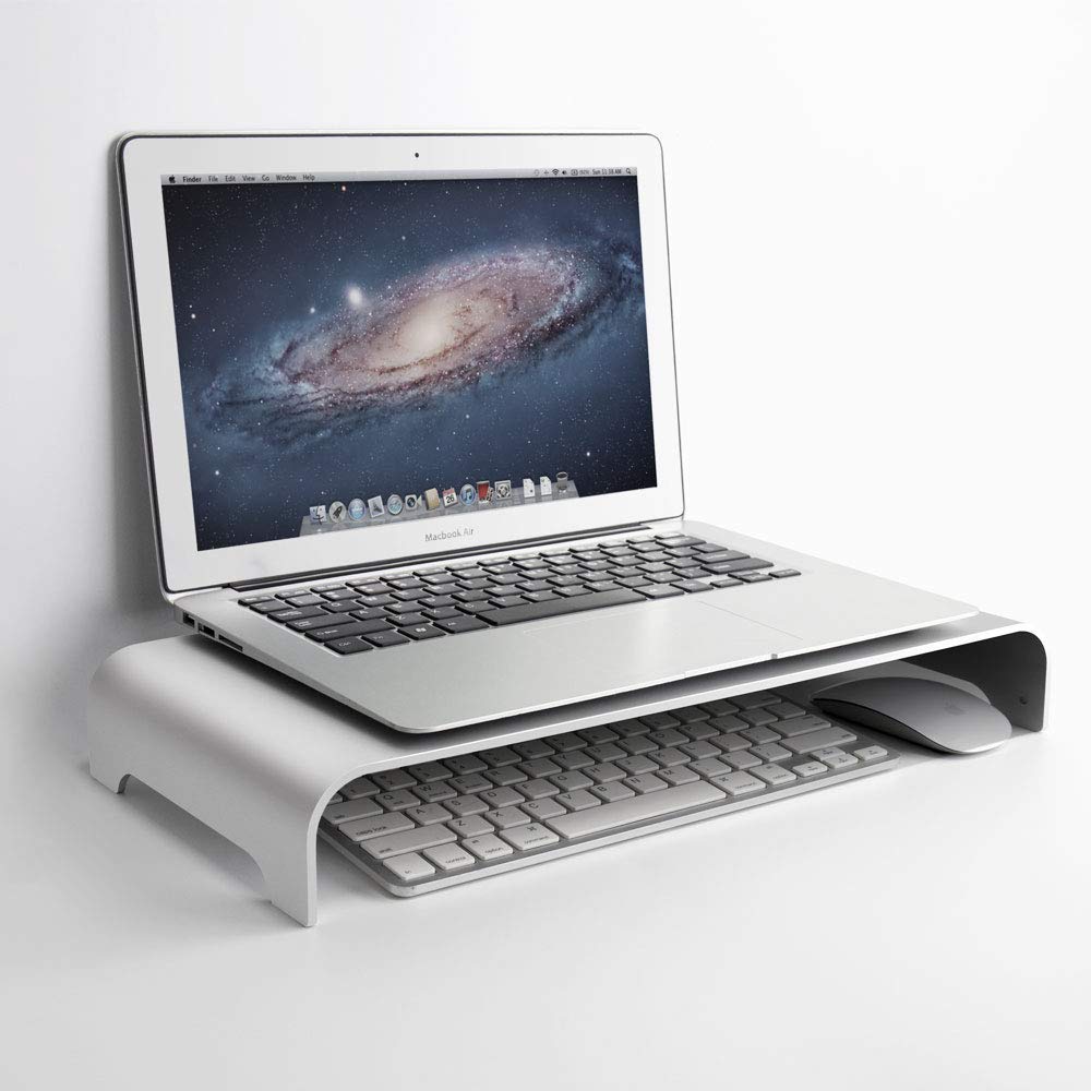 Aluminiummonitor stativ dator riser universal metall stationär stå upp  to 27 tum skärmar för pc, bärbar dator, imac, mac, macbook