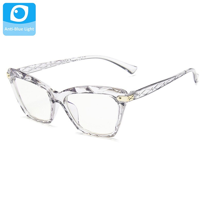 Anti-blauw licht bril dames cat eye bril montuur dames cat eye bril montuur heldere lens bril oculair zonnebril