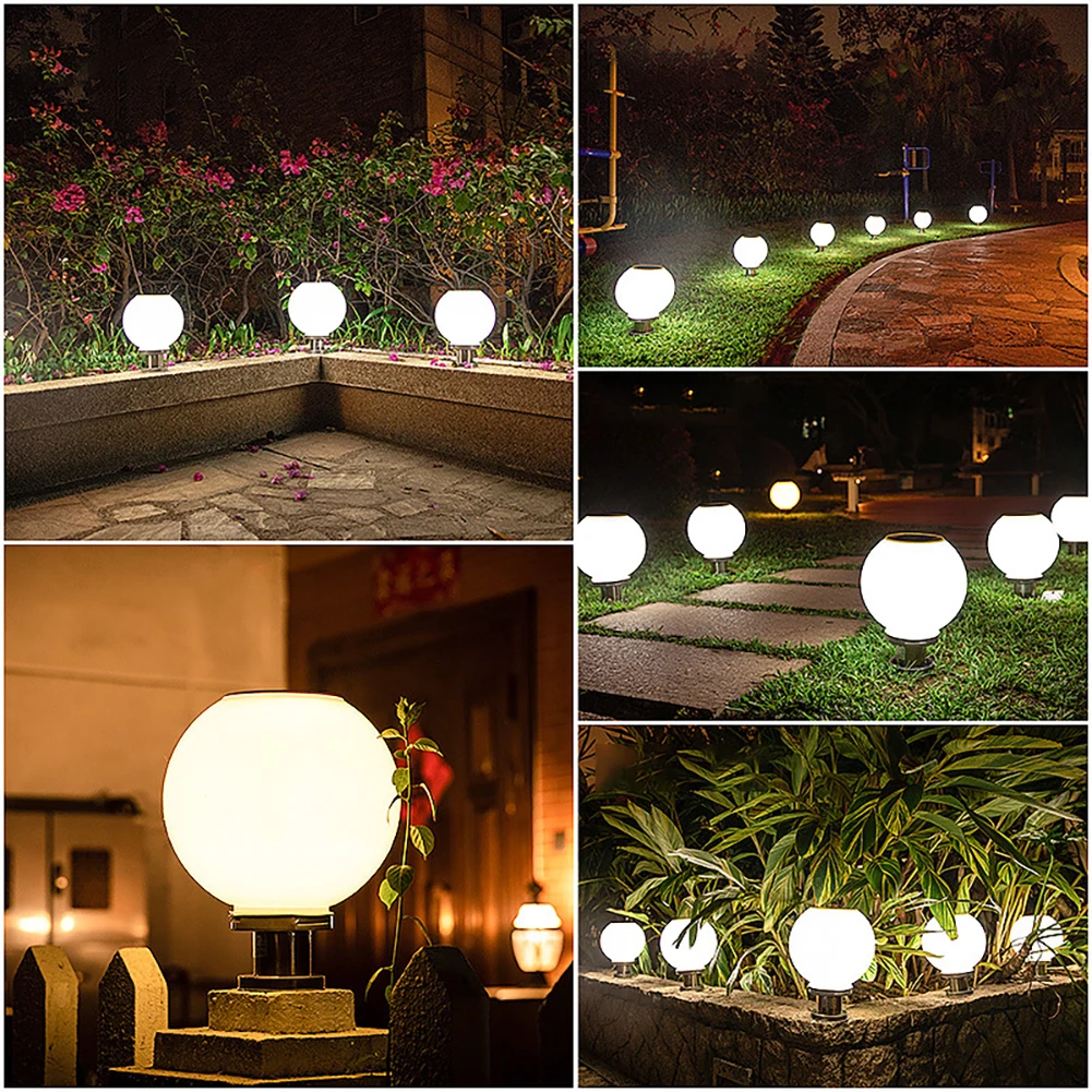 Solar Landscape Lighting Outdoor Fixtures Courtyard Garden Lawn Street Lights Round Ball Lamp Wedding Festive Party Supplies