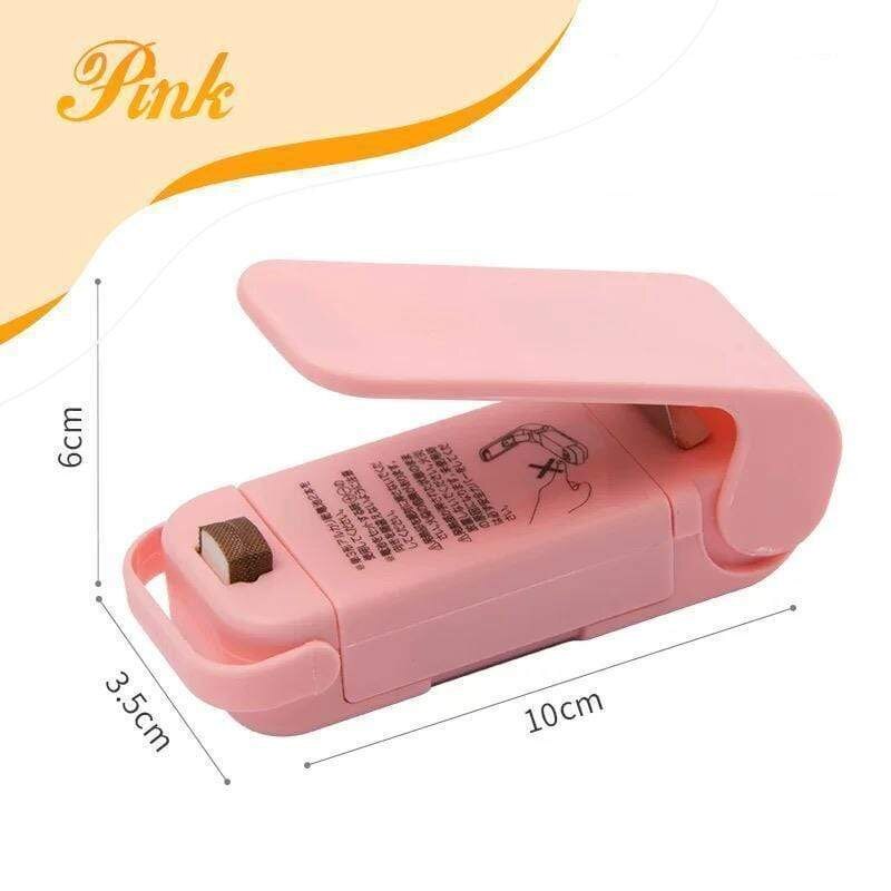 Portable Mini Sealer Home Heat Bag Plastic Food Snacks Bag Sealing Machine Food Packaging Kitchen Storage Bag Clips: pink