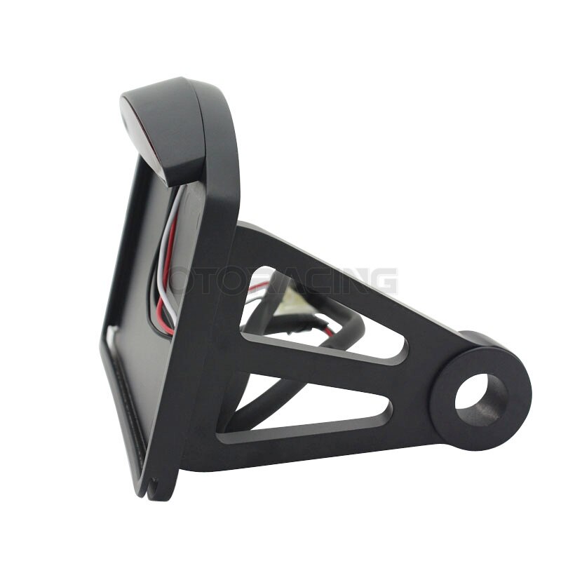 Motorfiets Kentekenplaat Led-achterlicht Horizontale Side Mount Bracket Houder Voor Harley Honda Bobber Chopper Custom Touring