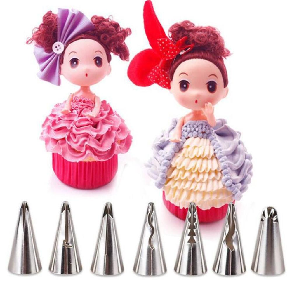 7 Stks/set Bruiloft Russische Nozzles Pastry Bladerdeeg Rok Icing Piping Nozzles Pastry Decorating Tips Cake Cupcake Decorating Gereedschap