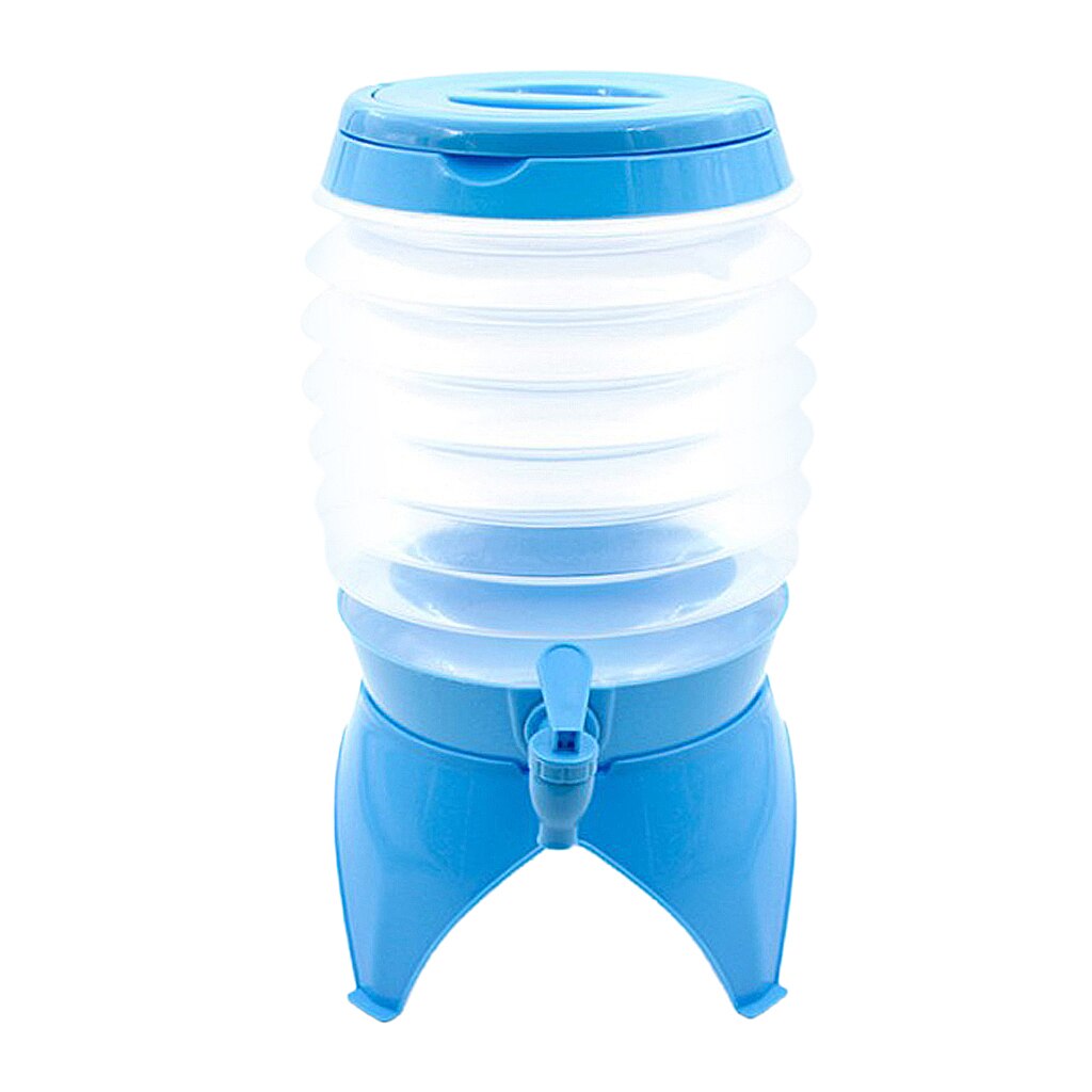 Travel Camping Collapsible Camping Water Container Sports Water Jug Carrier Can Folding Bucket with Spigot - Water Jug Dispenser: Blue