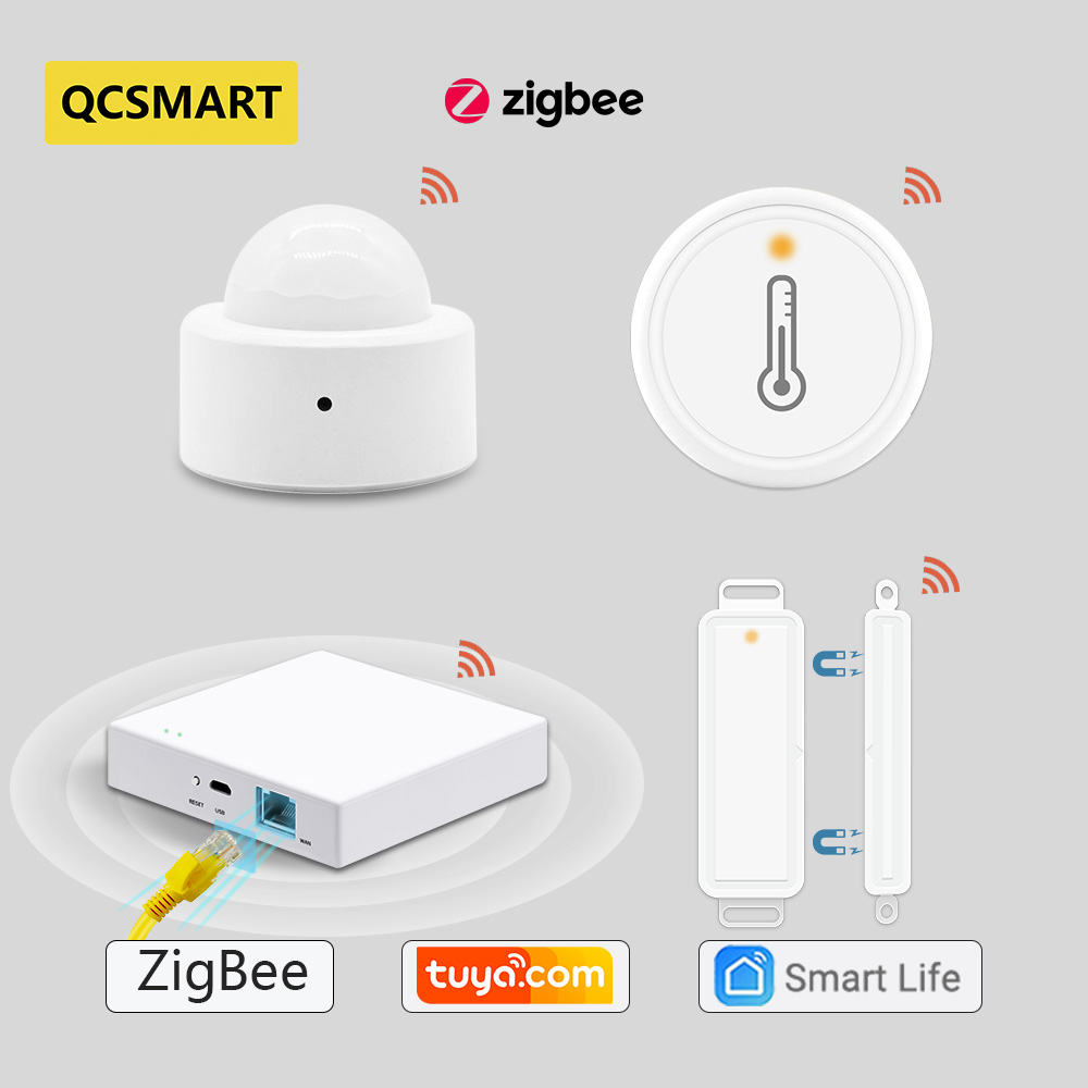 Tuya Sensore di Temperatura e Umidità ZigBee compatibile Alexa Google