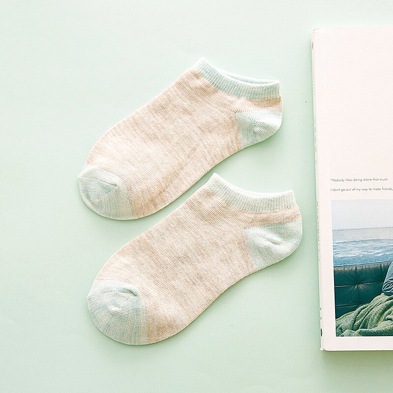 Meias curtas coreanas confortáveis, meias de algodão para mulheres e meninos, 1 par = 2 peças ws110, primavera e verão: ws110 yellow
