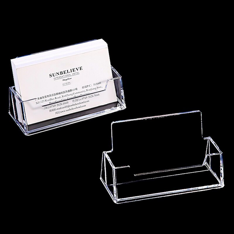 1 Pcs Clear Desk Plank Opbergbox Display Stand Acryl Plastic Transparante Desktop Visitekaarthouder