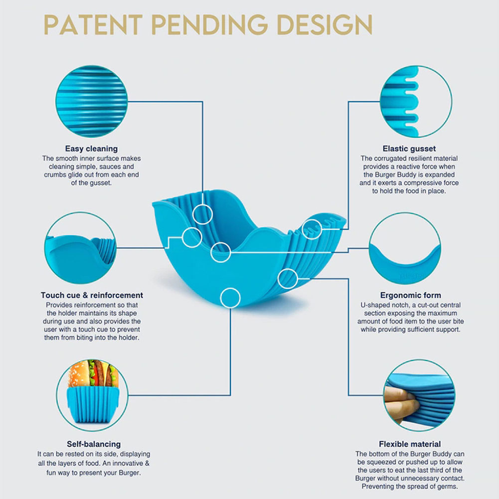 Silicone Burger Holders Reusable Sandwiches Holder Box Beef Press Patty Mold Hamburger Bun Shell Kitchen Tool Burger Fixed Box