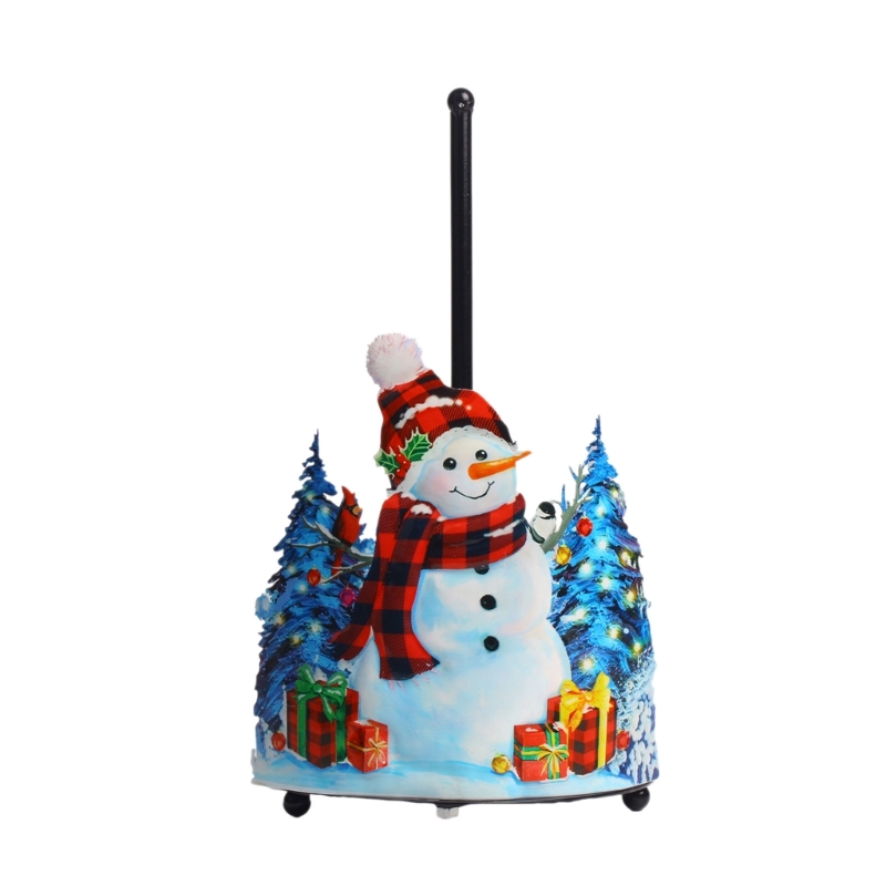 Countertop Paper Towel Holder Kitchen Roll Paper Stand Flowers Christmas Iron Napkin Stand Vertical Tissue Holder: Navy Blue