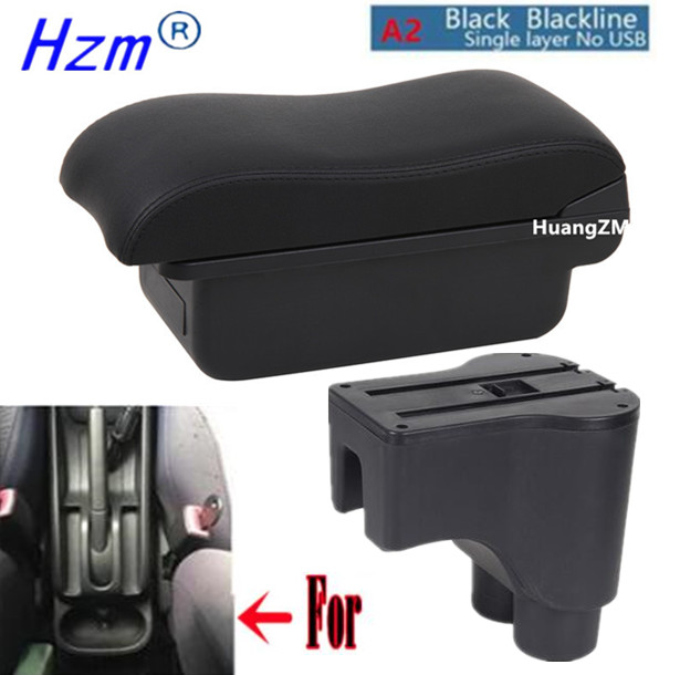 For Daihatsu Terios 2 armrest box For Daihatsu Terios 2 Car Central Storage Container PU Leathe with USB LED light: A2 black line No USB