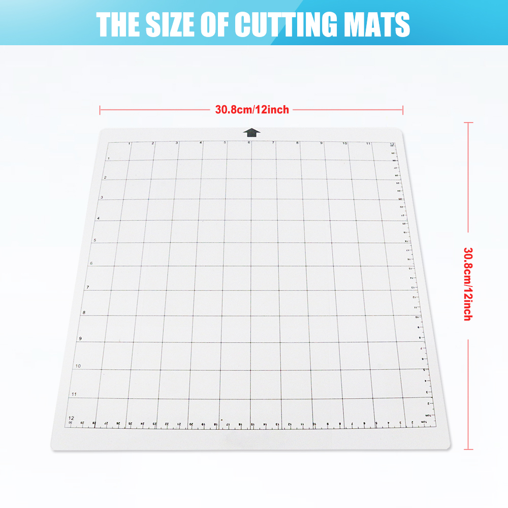 Skjærematte for cricut explore air 2/ maker standardgrep ,12 x 12 tommer for silhuett-cameo selvklebende sklisikre fleksible gittermatter