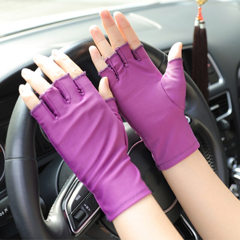 Guantes de LICRA para conducir para hombre y mujer, de medio dedo, transpirables, para deportes al aire libre, ciclismo, protección solar, para verano