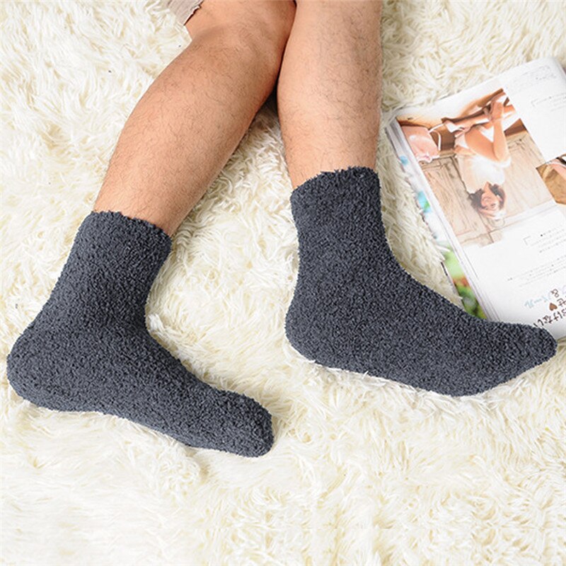 1 par ekstremt hyggelige cashmere sokker mænd kvinder vinter varm søvn sengegulv hjem fluffy: Igy