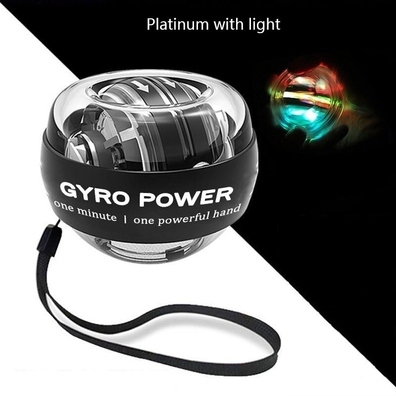 LED Gyroscopic Powerball Autostart Range Gyro Power Wrist Ball With Counter Arm Hand Muscle Force Trainer Fitness Equipment XJ: Gold