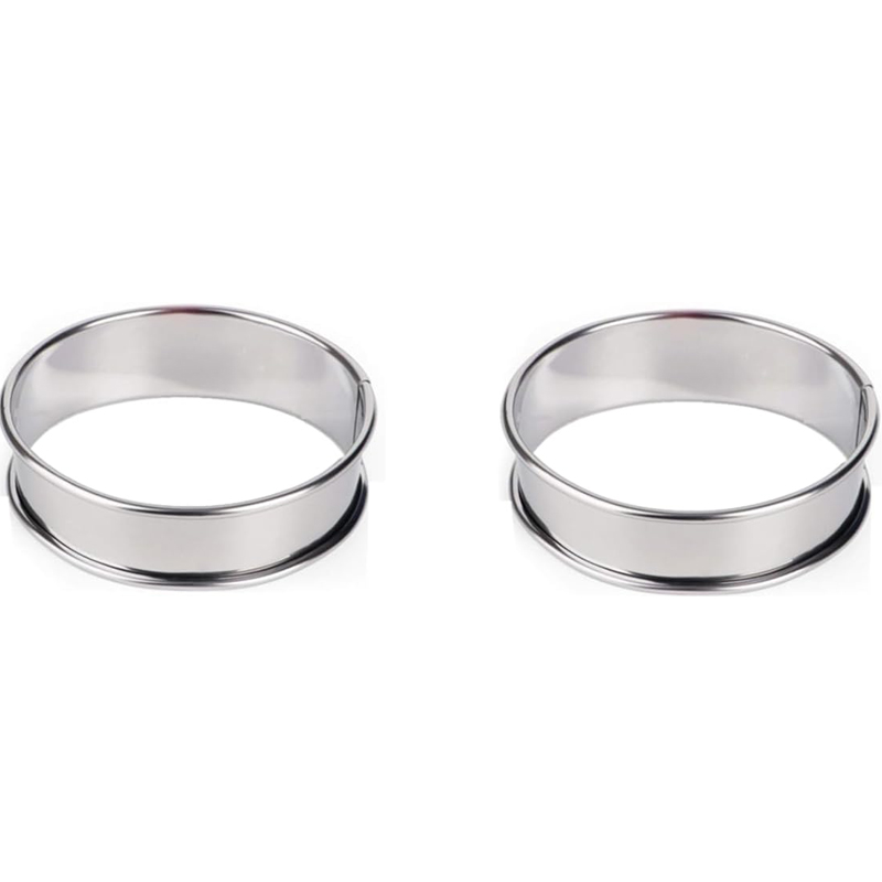 Ensemble d'anneaux ronds en acier inoxydable pour tarte aux muffins, moule à gâteau, anneau à mousse aux œufs, double anneau roulé, outil de cuisson bricolage, 8 cm, 10cm, 2 pièces, 4/6 pièces: BLEU CIEL