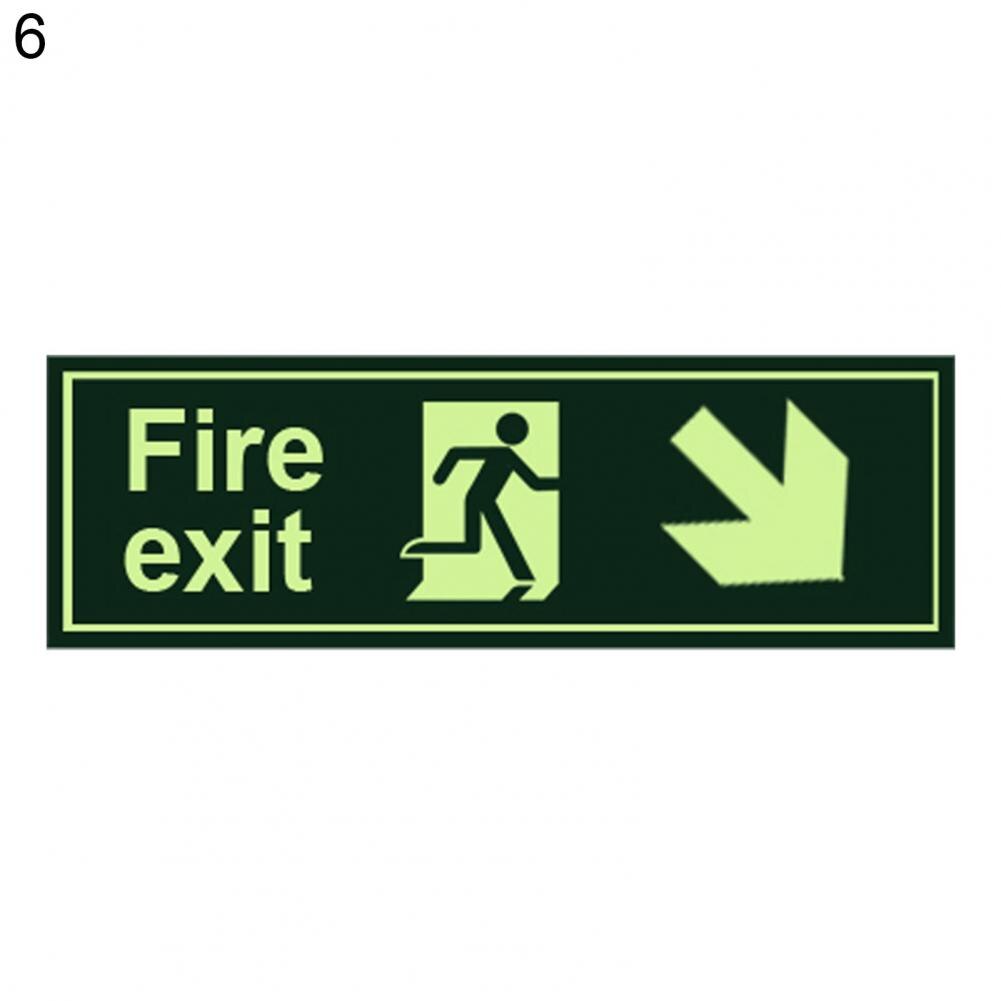 Exit Sign Sticker Self Adhisive Luminous PVC High Visibility Secure Guidance Sticker for Restaurant: 6